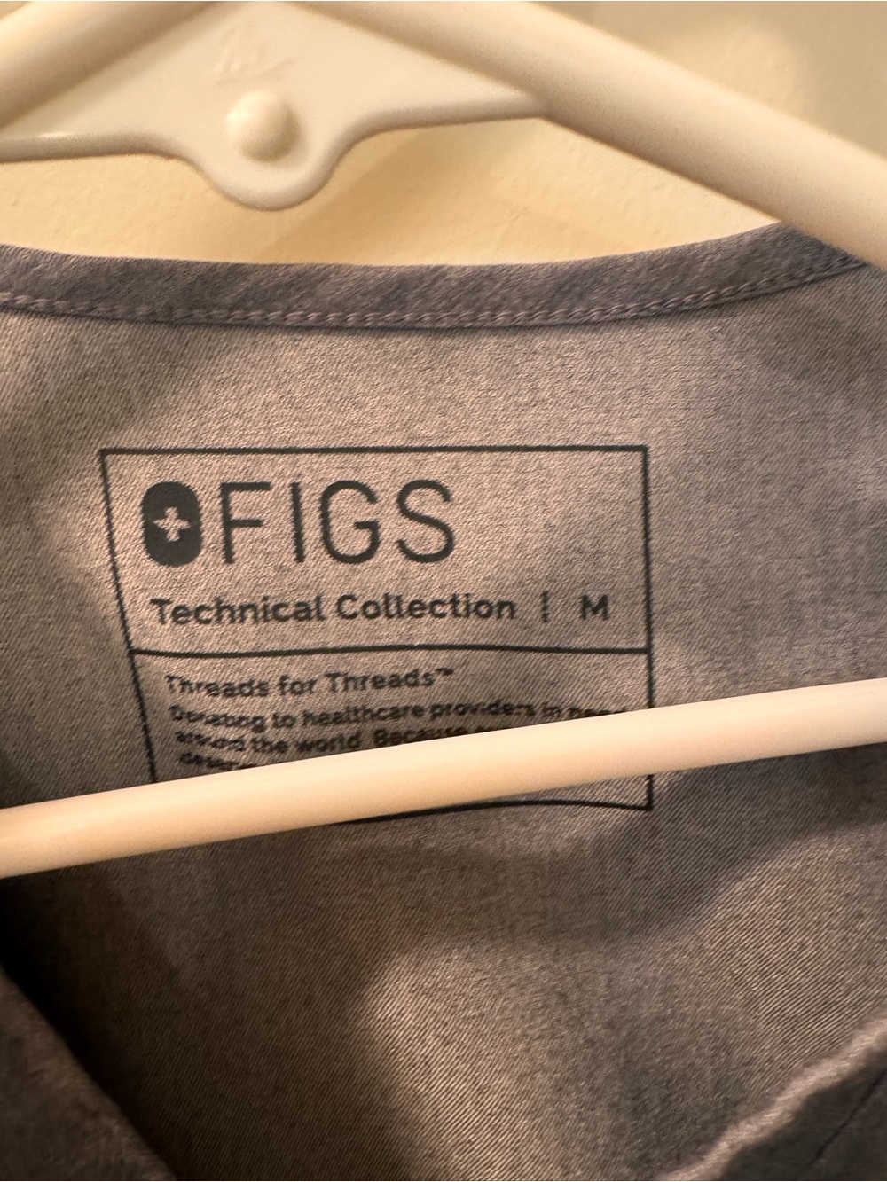 Figs Heathered Light Gray Technical Scrub Top and Pants - Picture 2 of 3